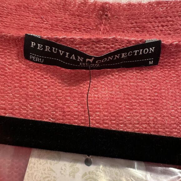 NWT Peruvian Connection Delphi Sweater Sz Medium Pimento Pullover Lightweight - Picture 3 of 10